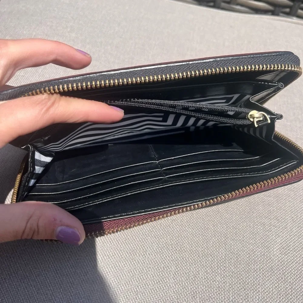 Maroon and Black Kate Spade Wallet